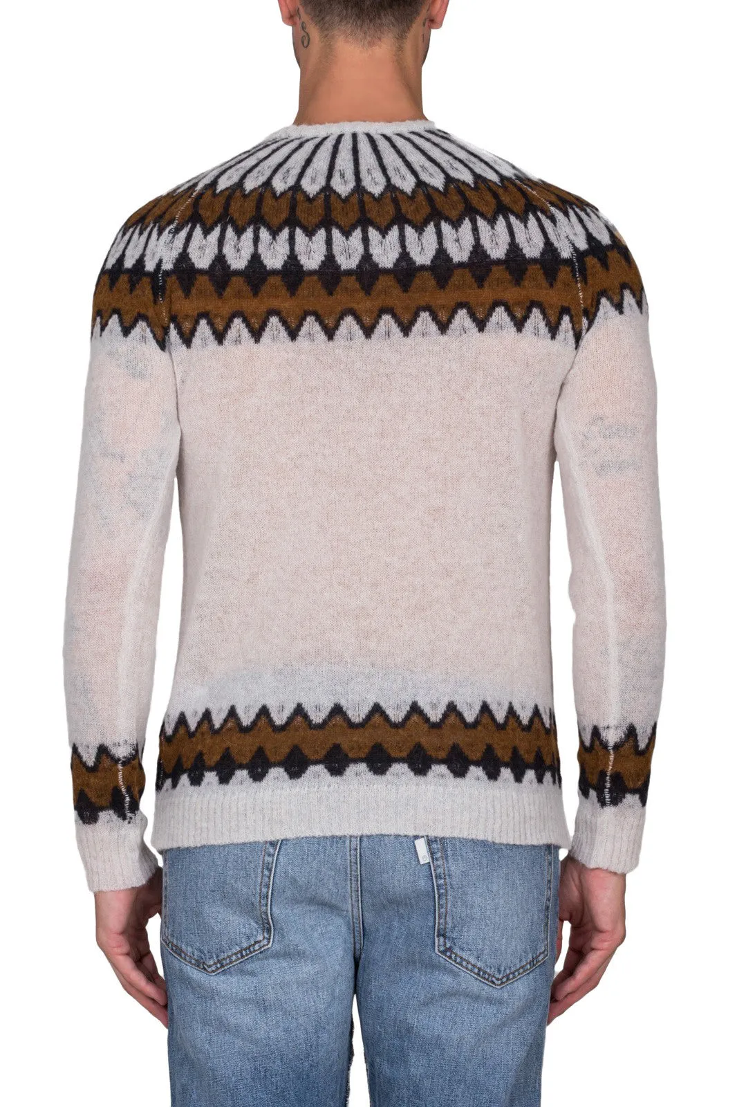 Jacquard Crew-Neck Wool Jumper