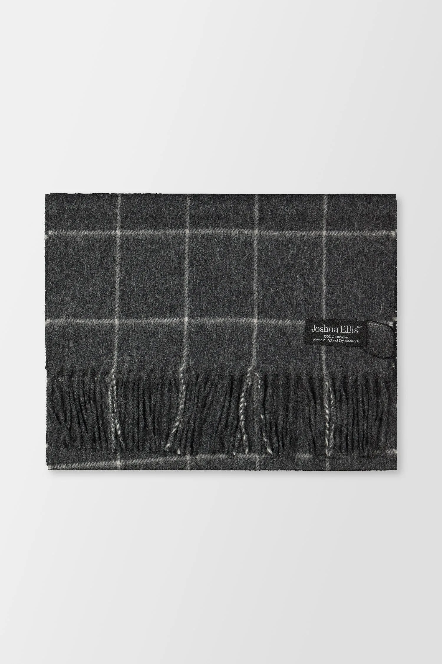 Joshua Ellis Mid Steel/White Grey Windowpane Scarf