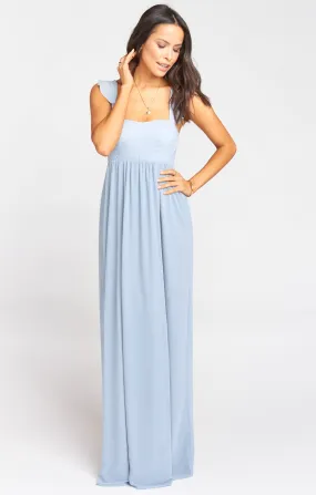 June Maxi Dress ~ Steel Blue Chiffon