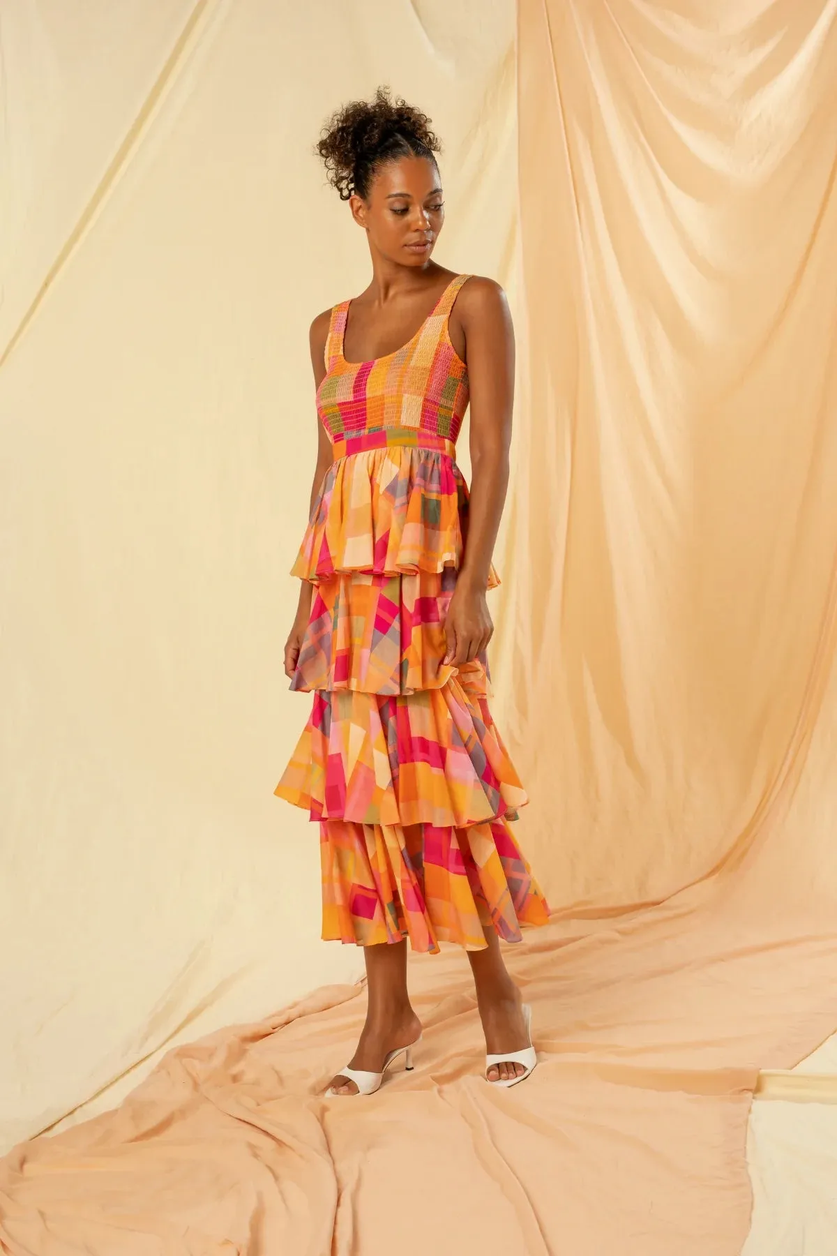 Kachel Alma Sleeveless Maxi Dress in Solari