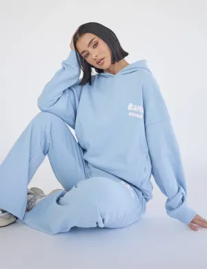 Kaiia Design Bubble Logo Oversized Hoodie Baby Blue