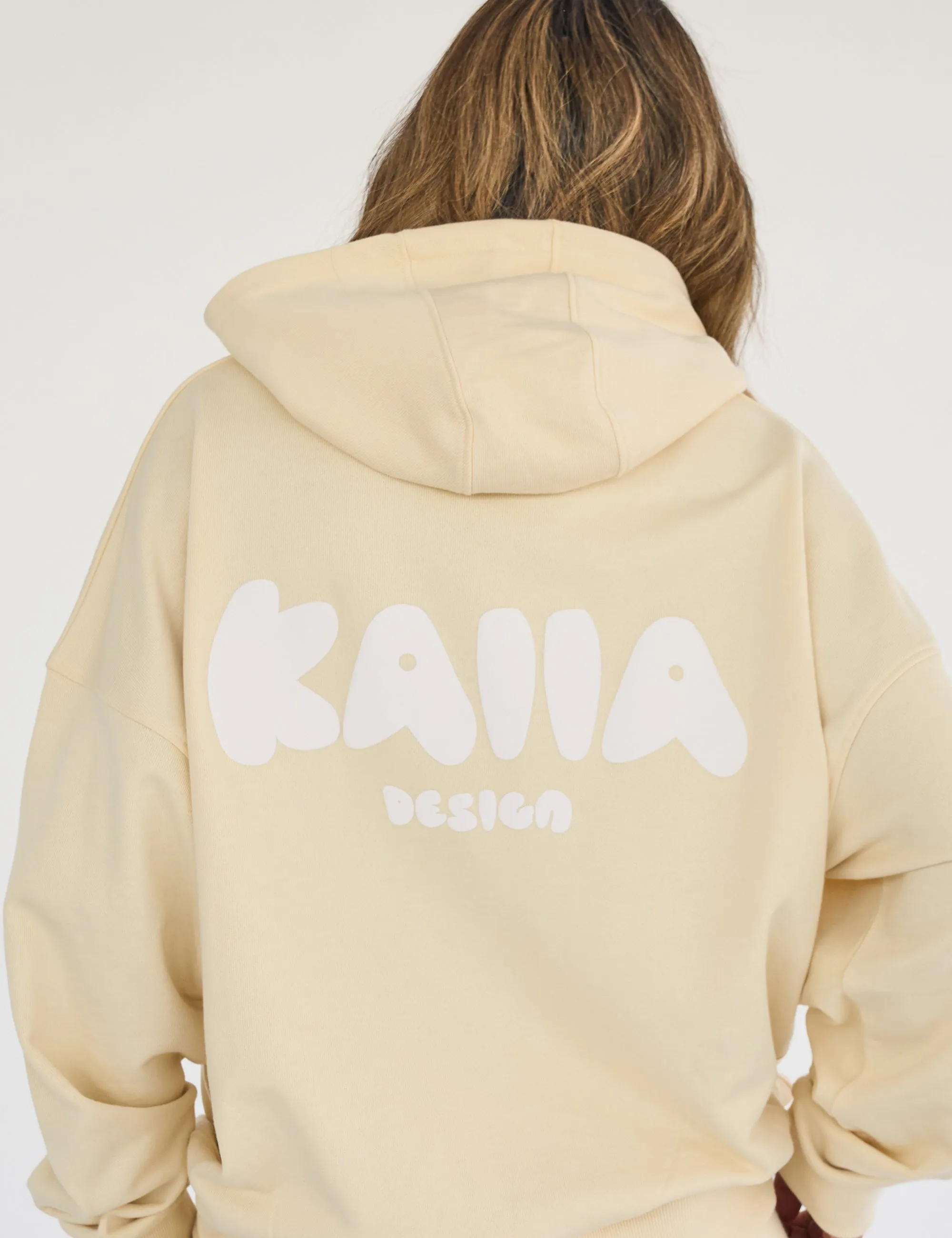 Kaiia Design Bubble Logo Oversized Hoodie Lemon