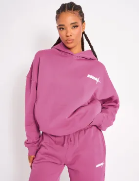 Kaiia Star Graphic Oversized Hoodie Hot Pink