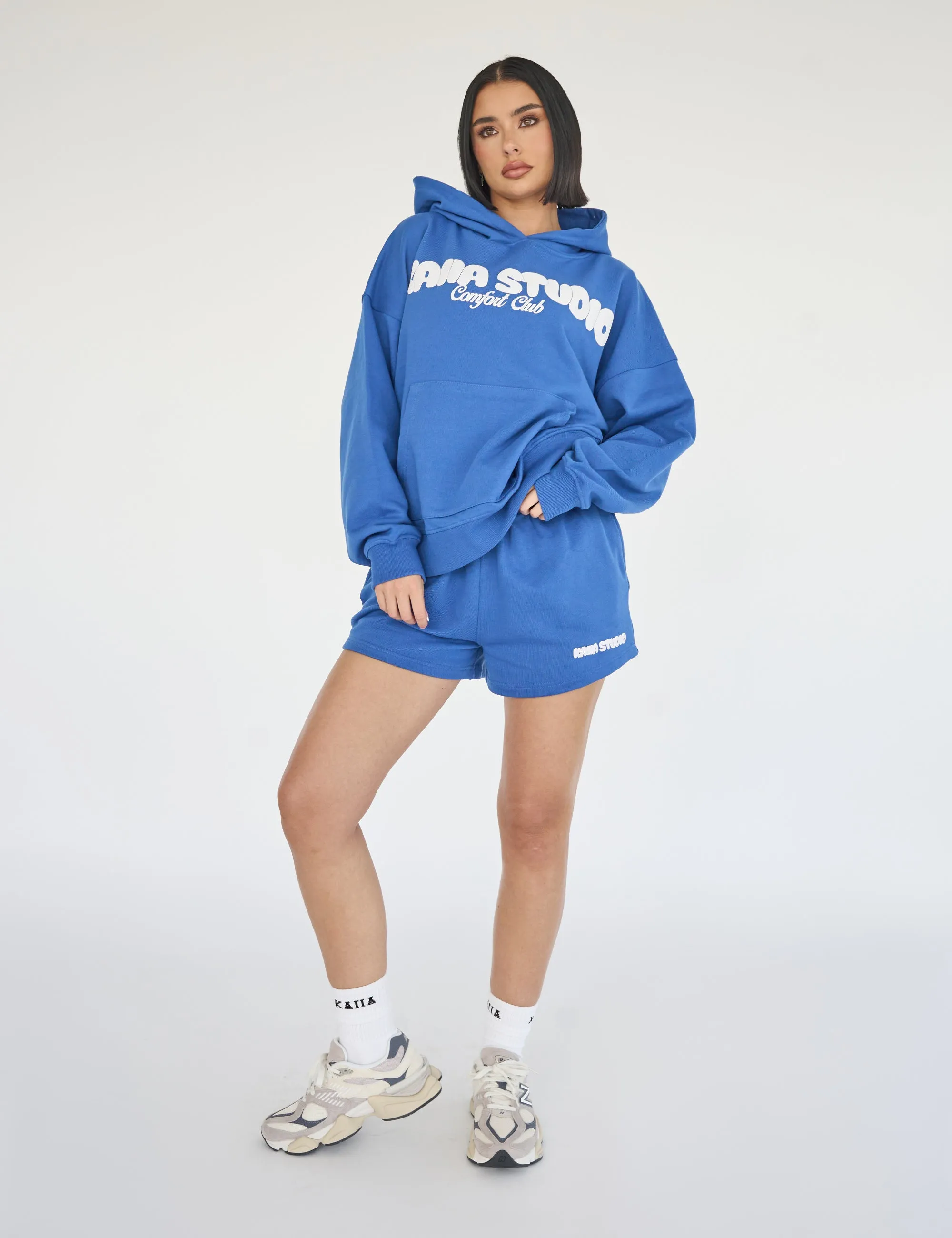 Kaiia Studio Bubble Logo Oversized Hoodie Blue