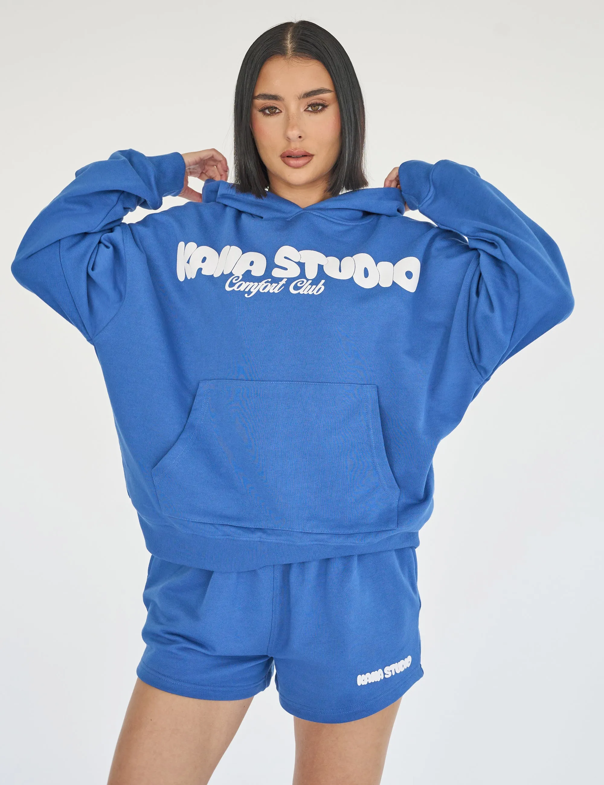 Kaiia Studio Bubble Logo Oversized Hoodie Blue