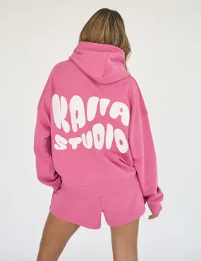 Kaiia Studio Bubble Logo Oversized Hoodie Pink