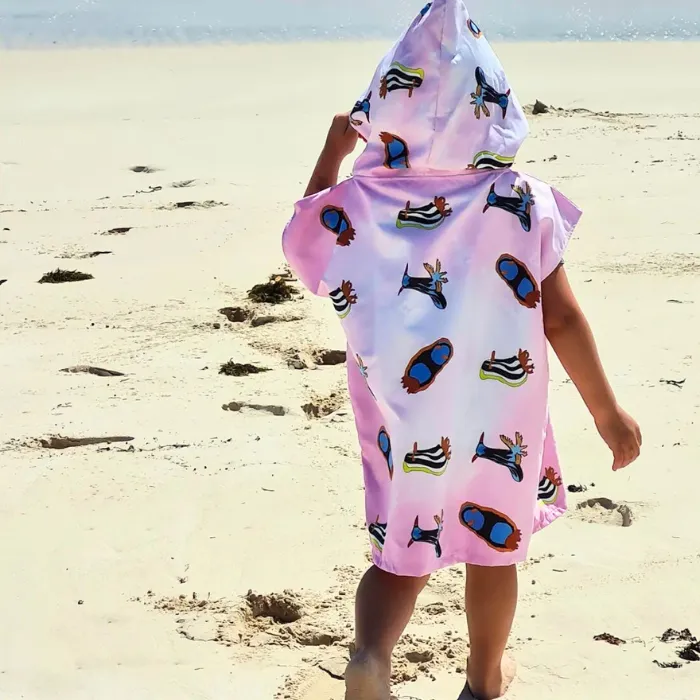 Kids Hooded Towel - Pink Nudis