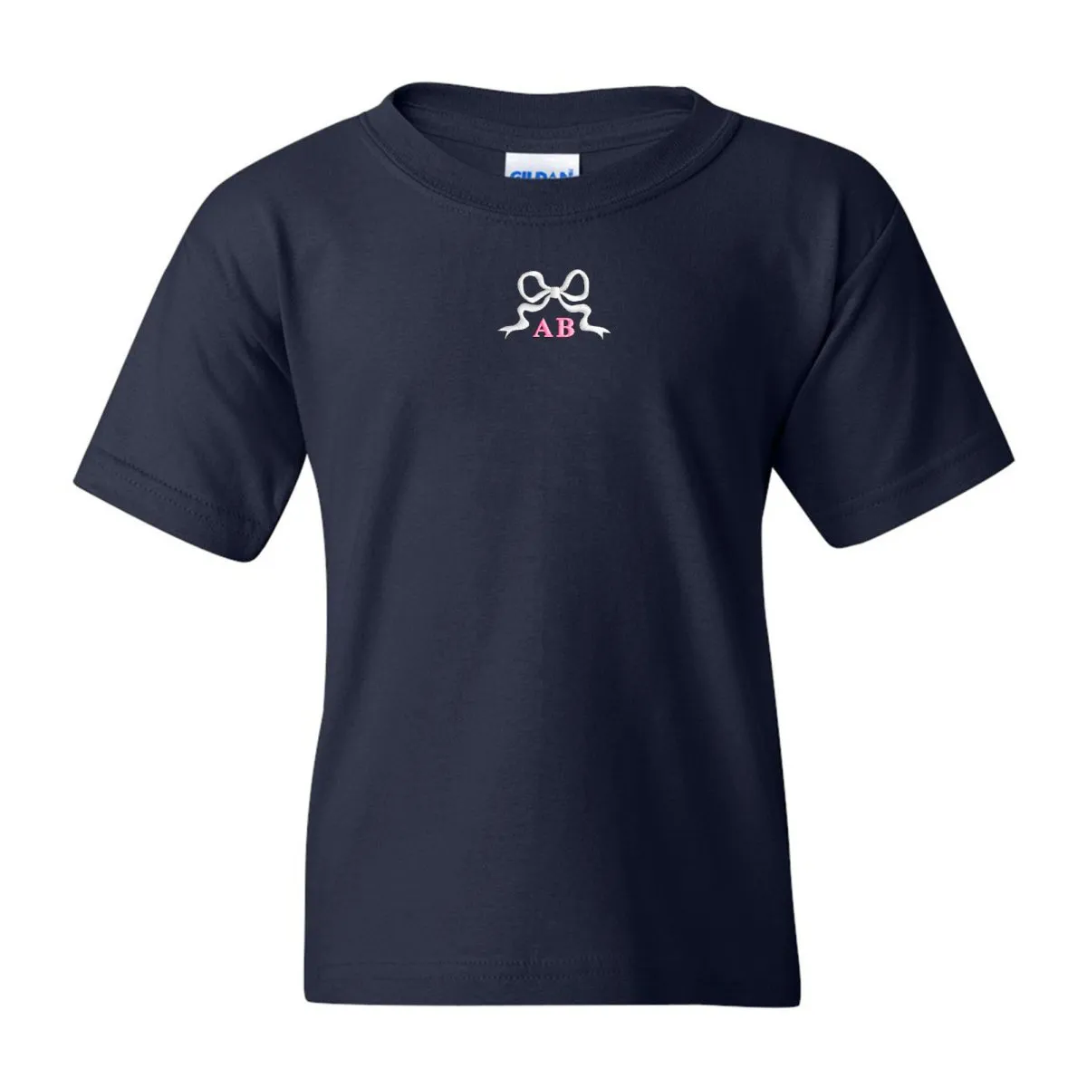 Kids Monogrammed 'Tiny Bow' T-Shirt