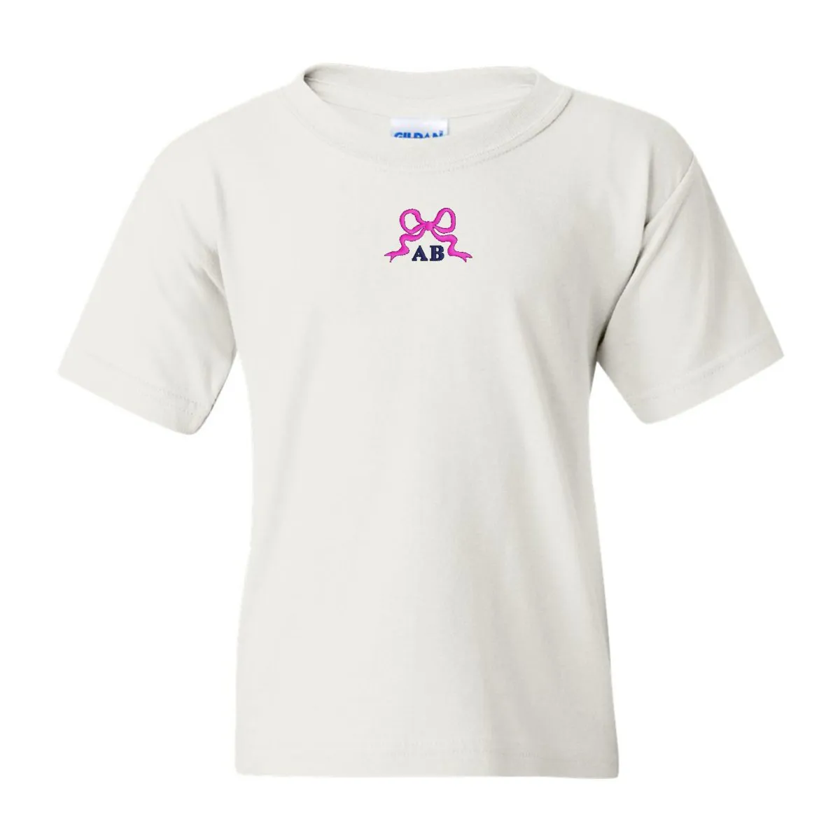 Kids Monogrammed 'Tiny Bow' T-Shirt