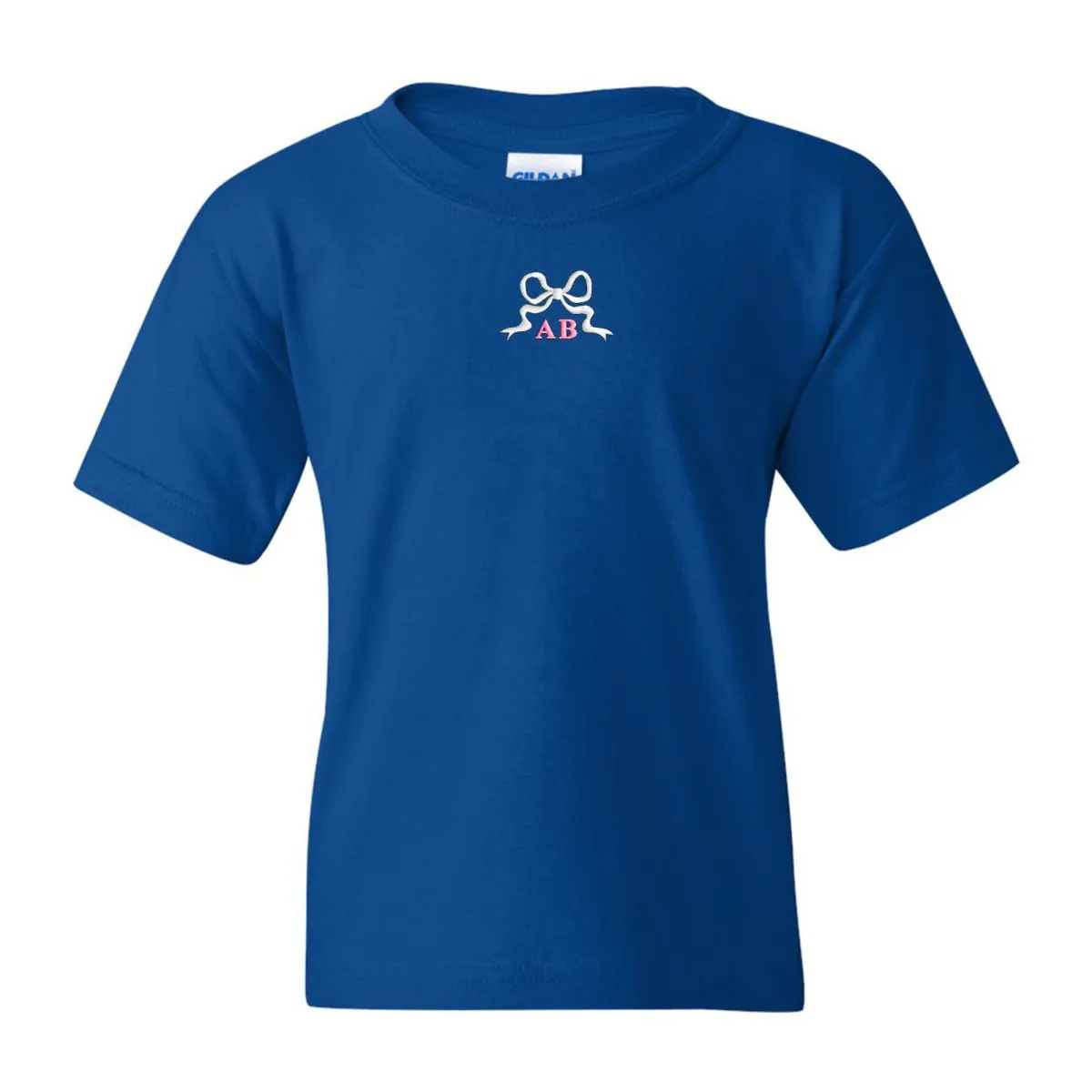 Kids Monogrammed 'Tiny Bow' T-Shirt