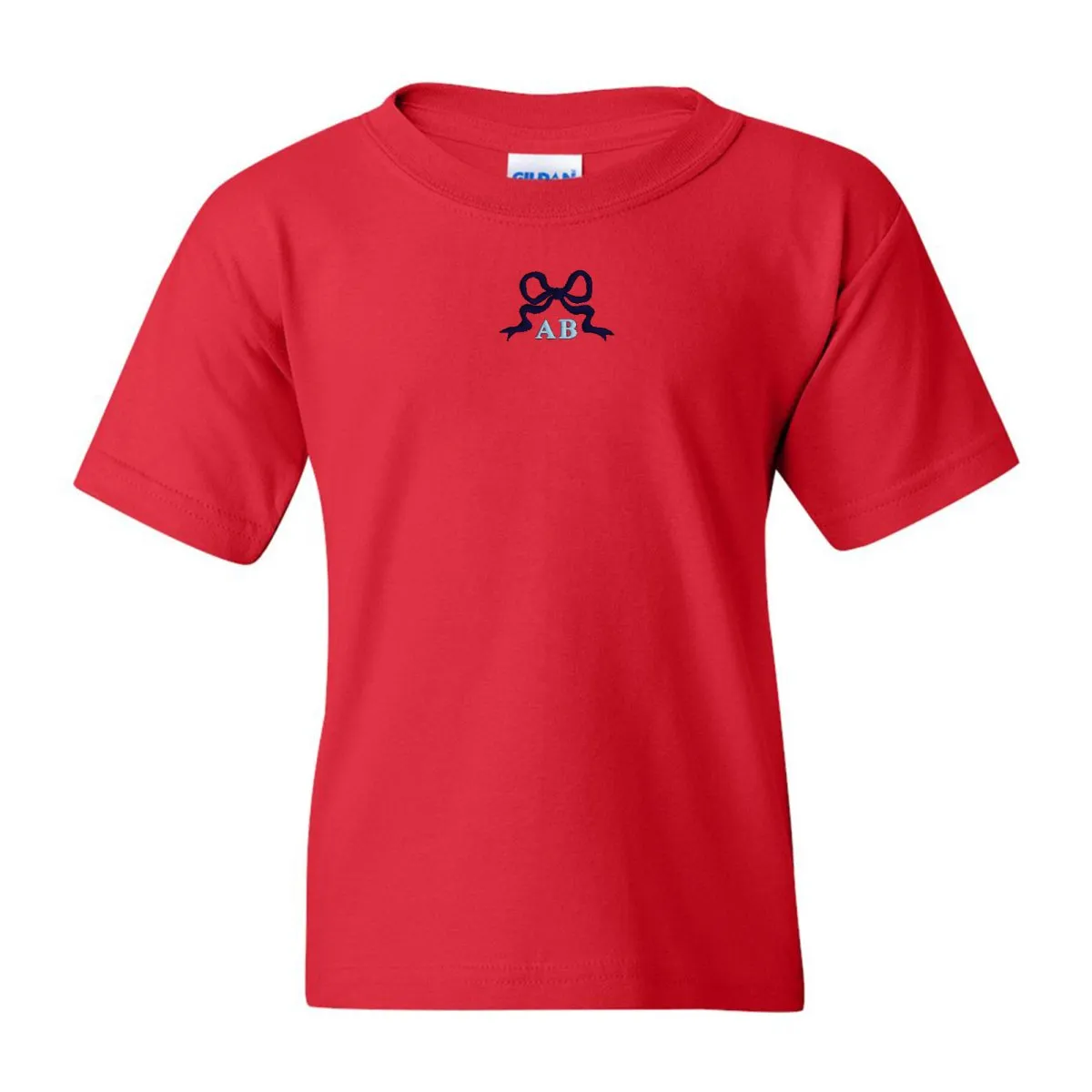 Kids Monogrammed 'Tiny Bow' T-Shirt