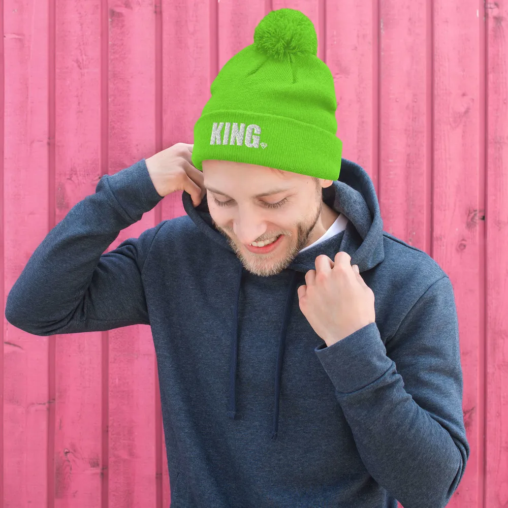 KING OR QUEEN POM POM BEANIE