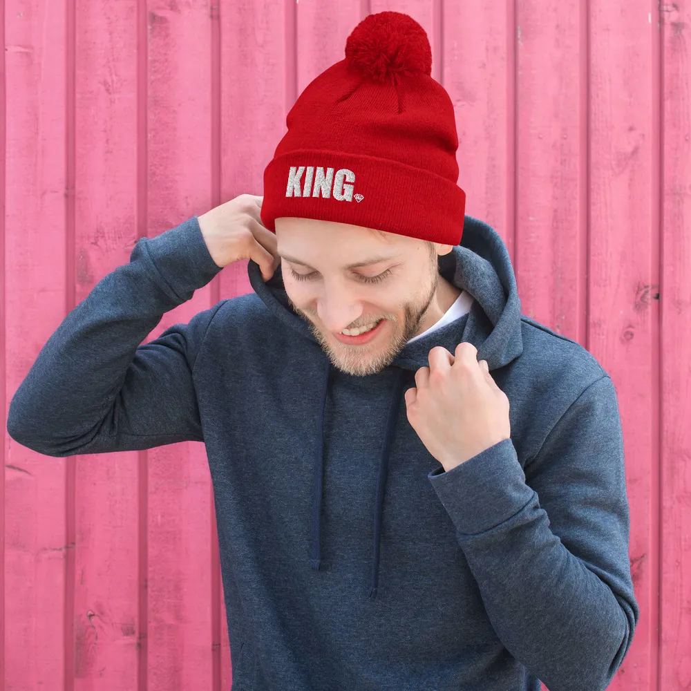 KING OR QUEEN POM POM BEANIE