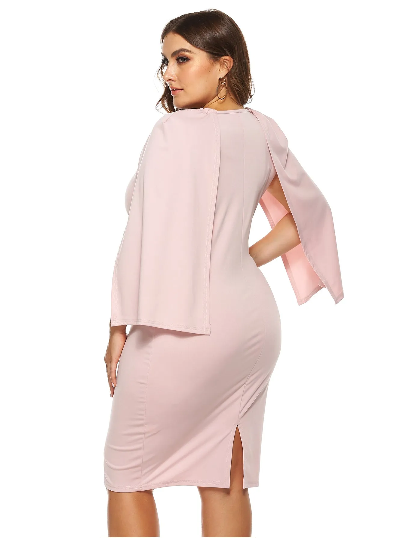 KittenAlarm - Plus Raglan Sleeve Bodycon Dress