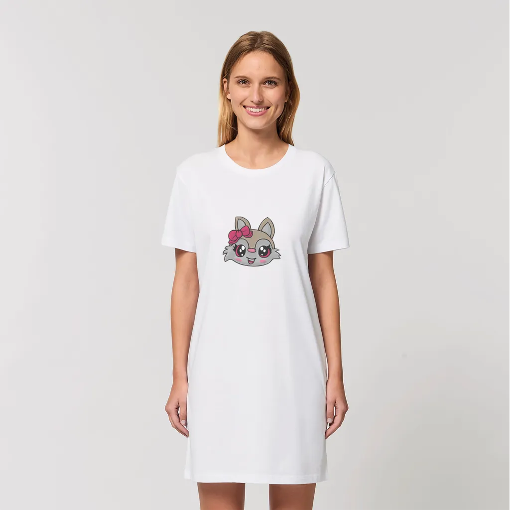 Kitty Face Organic T-Shirt Dress