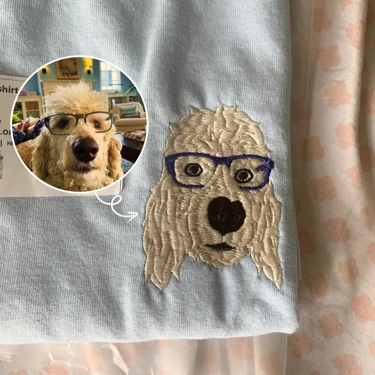 Labradoodle Sweatshirt or Hoodie, Custom Embroidered Gift from Photo Name