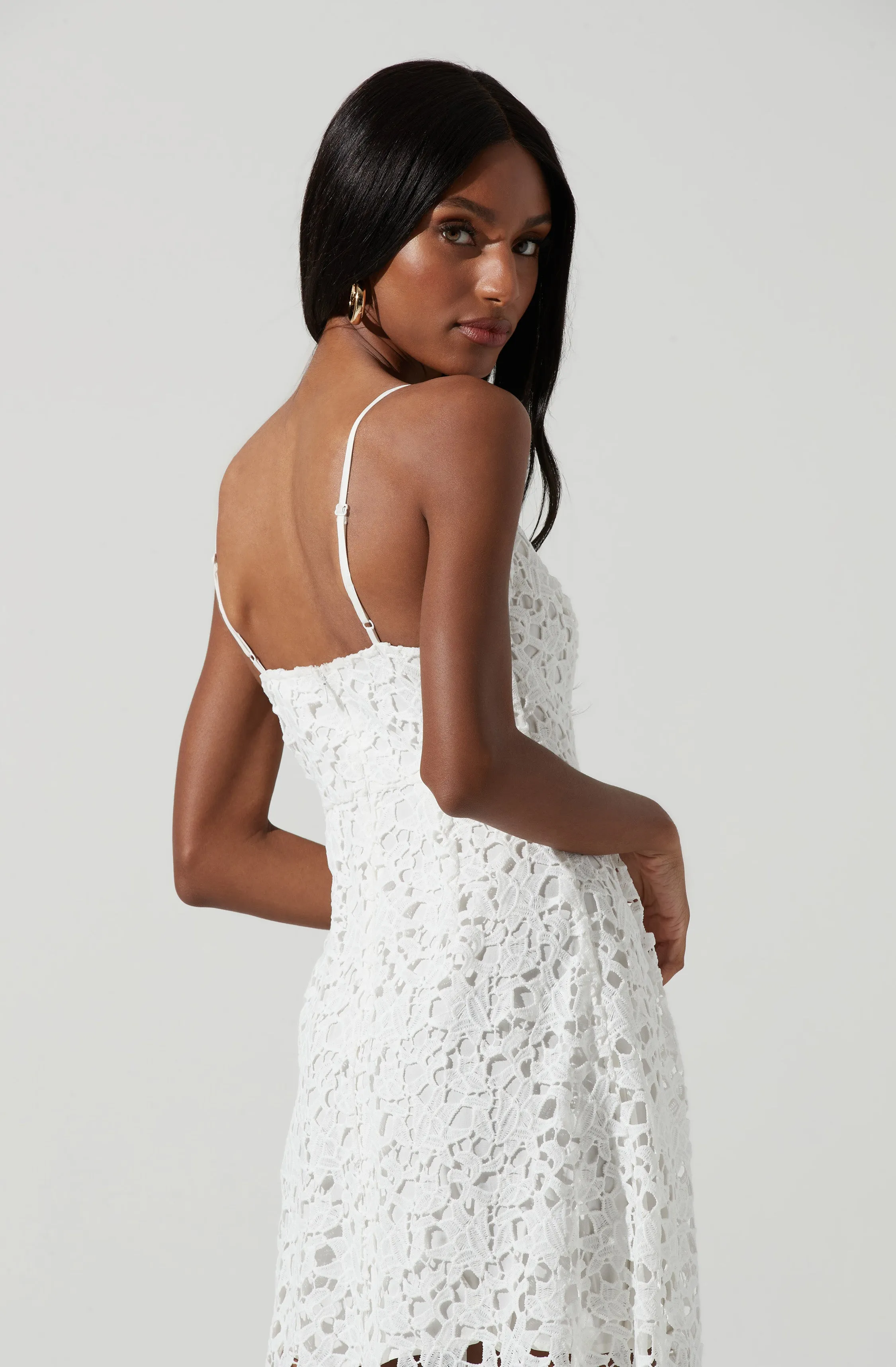 Lace A Line Midi Dress