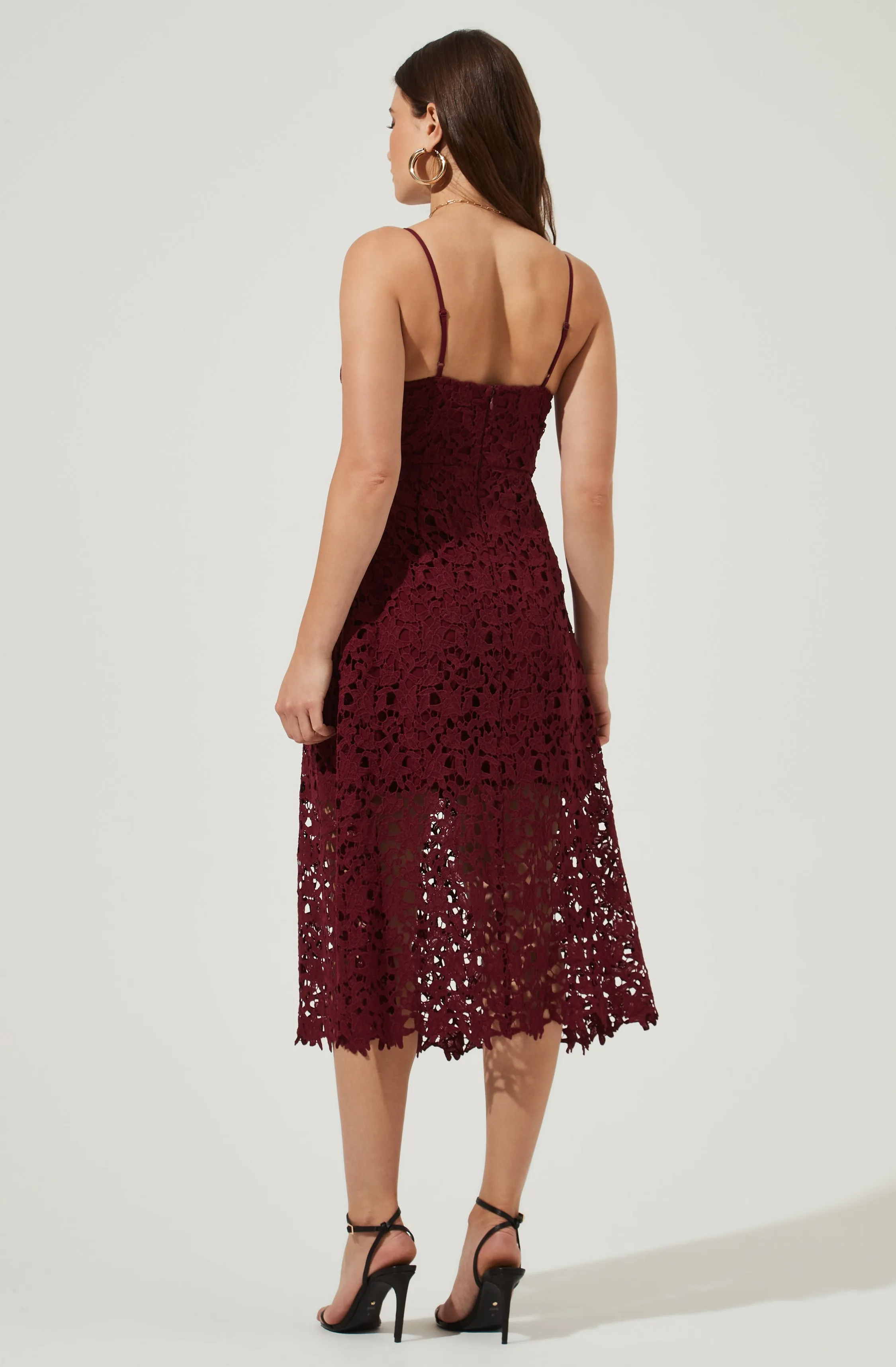 Lace A Line Midi Dress