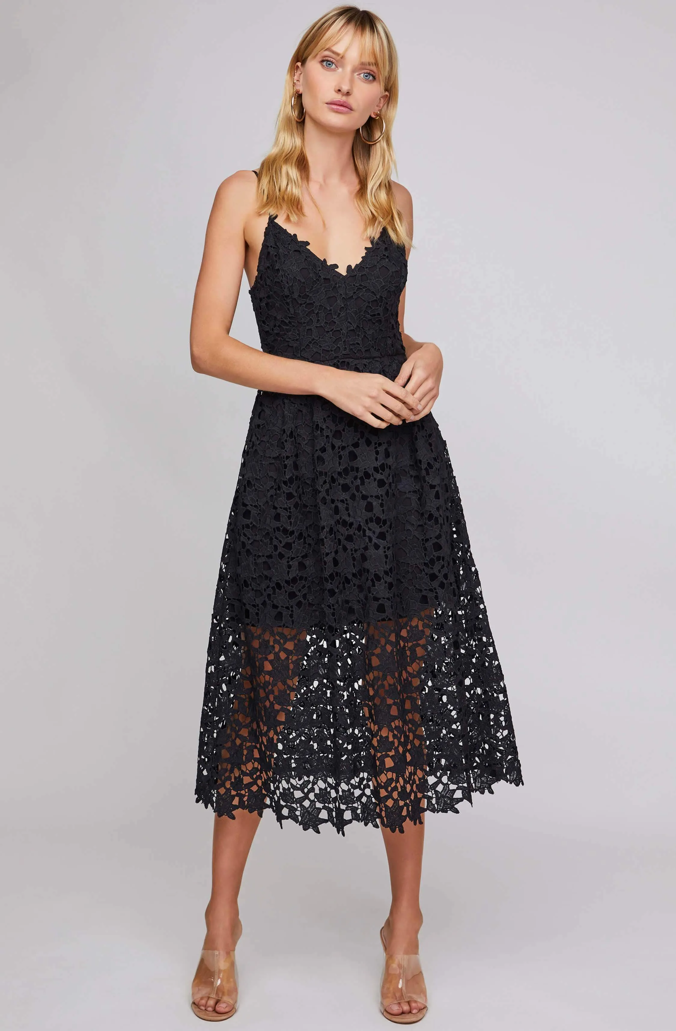 Lace A Line Midi Dress