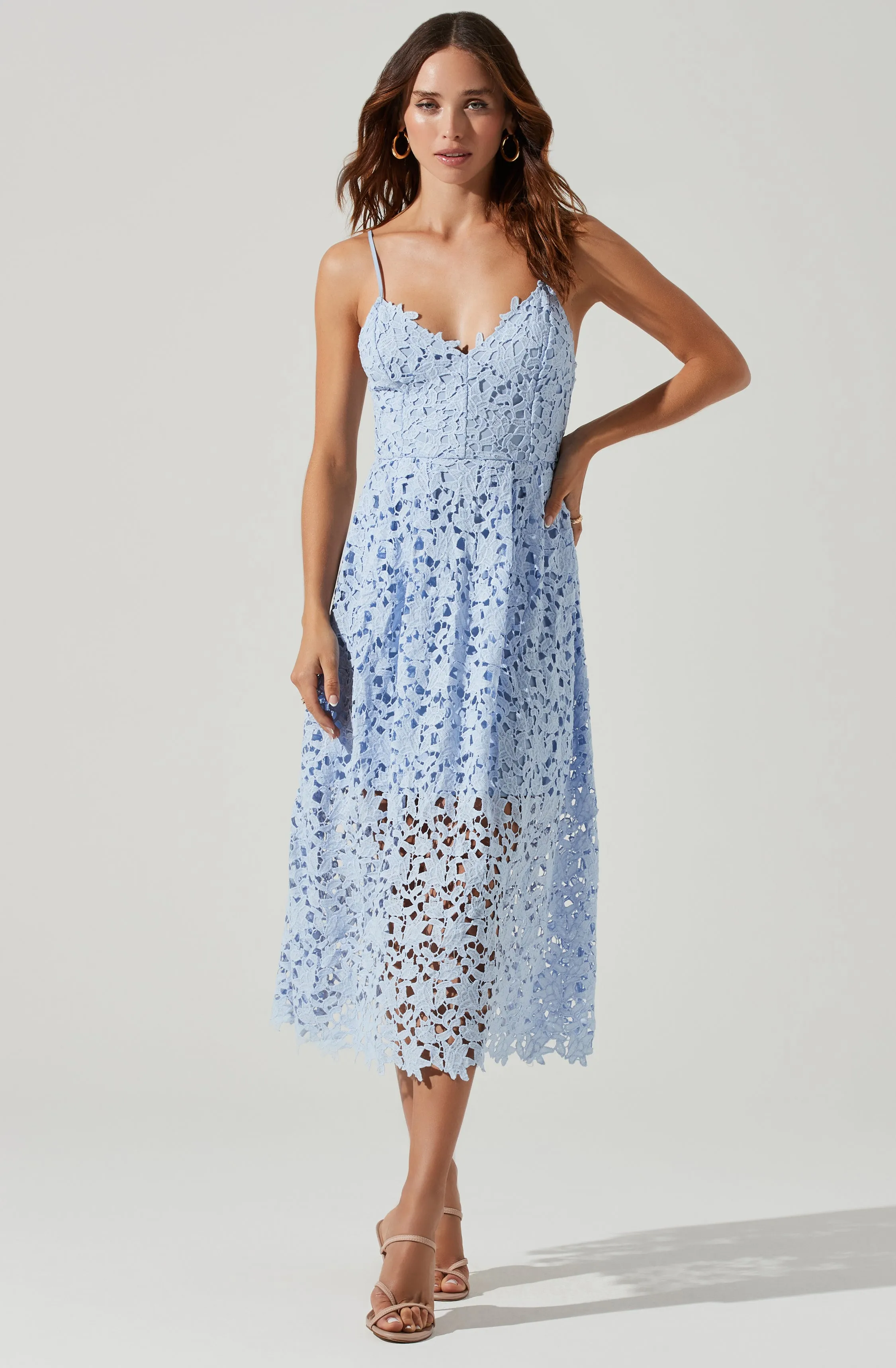 Lace A Line Midi Dress