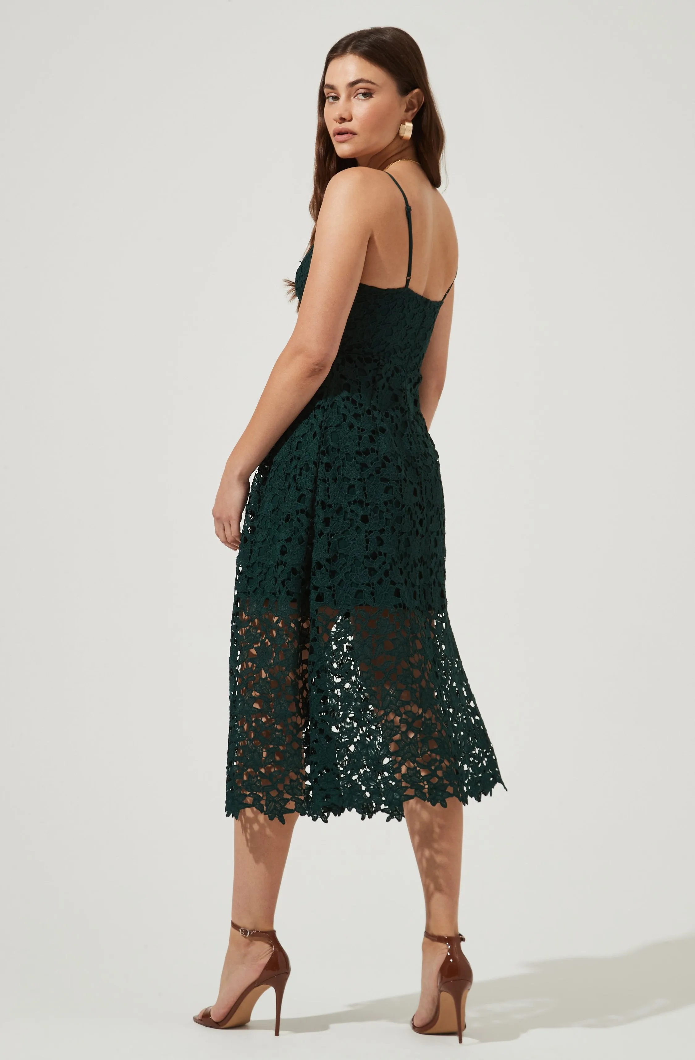 Lace A Line Midi Dress