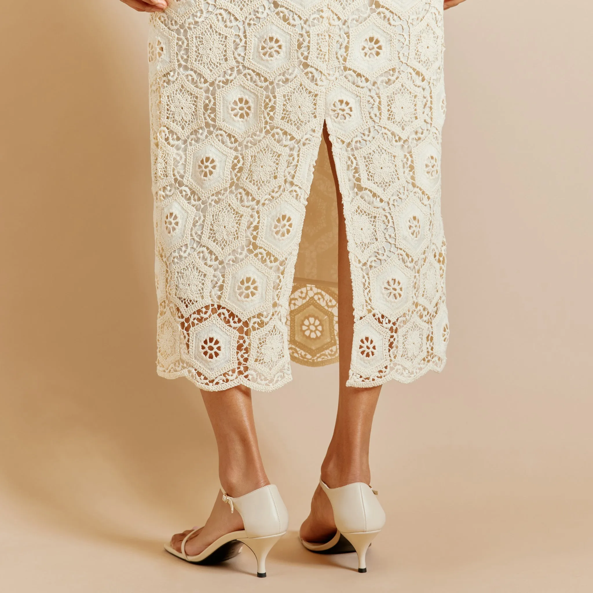 Lace Midi Skirt by Albaray