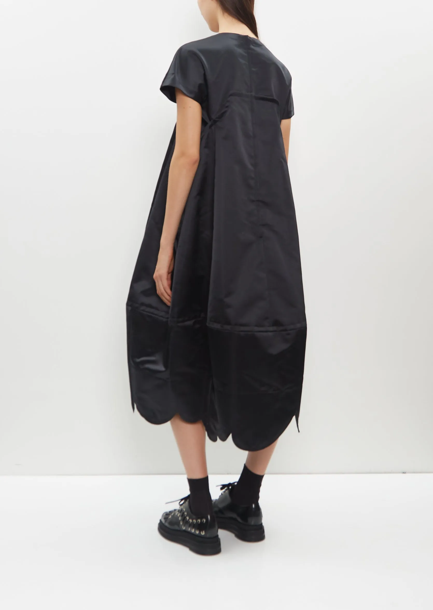 Layered Short Sleeve Dress — Black