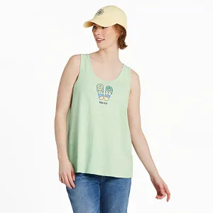 Life is Good W Textured Slub Tank Flip Out SAGE GREEN