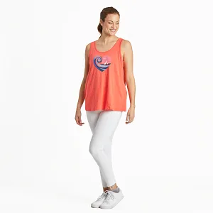 Life is Good W Textured Slub Tank Sunset Sail Heart MANGO