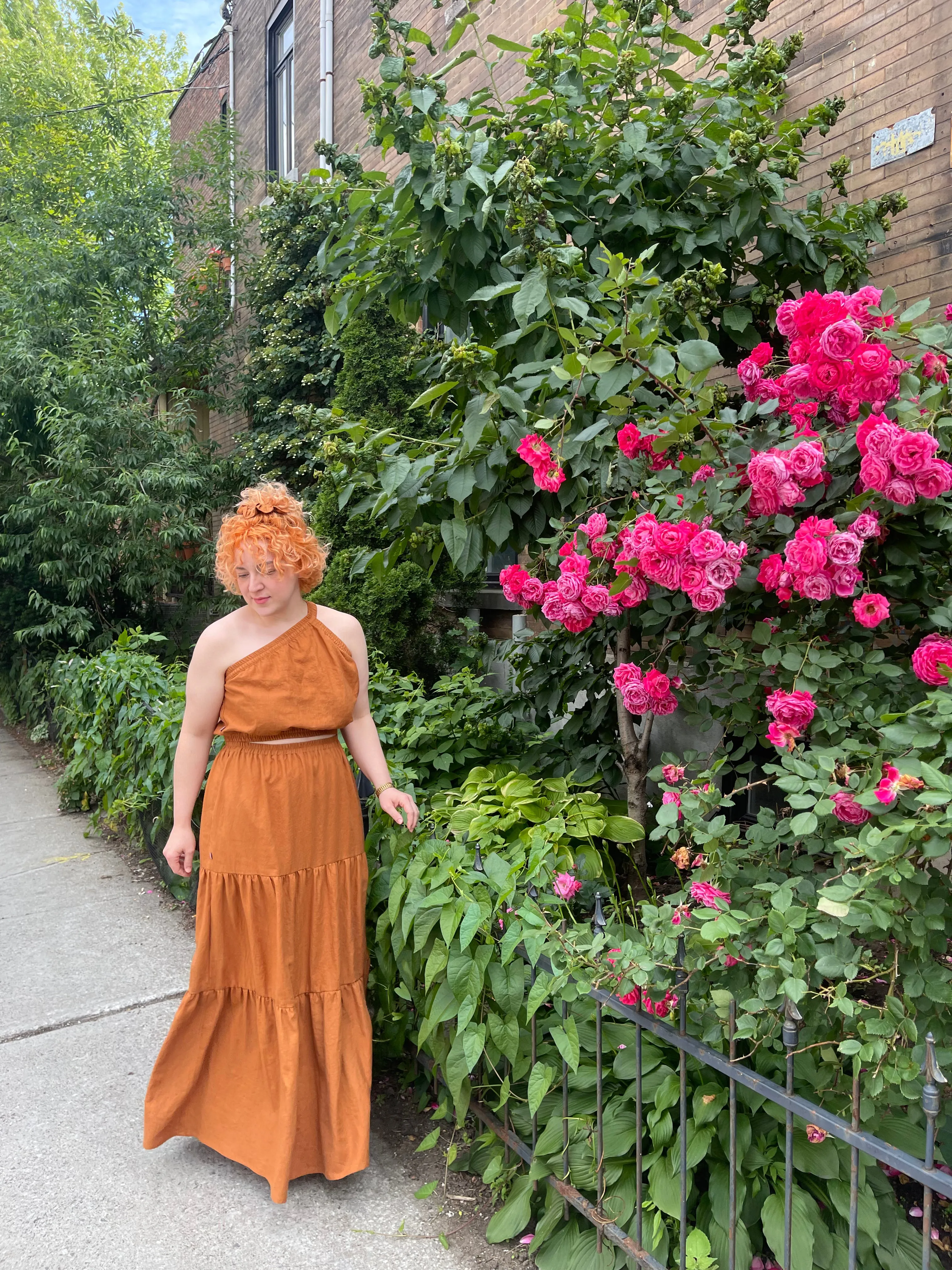 Linen Off the Shoulder Top - Ocher