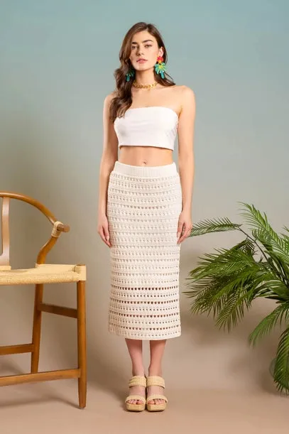 Mackenzie Crochet Knit Midi Skirt