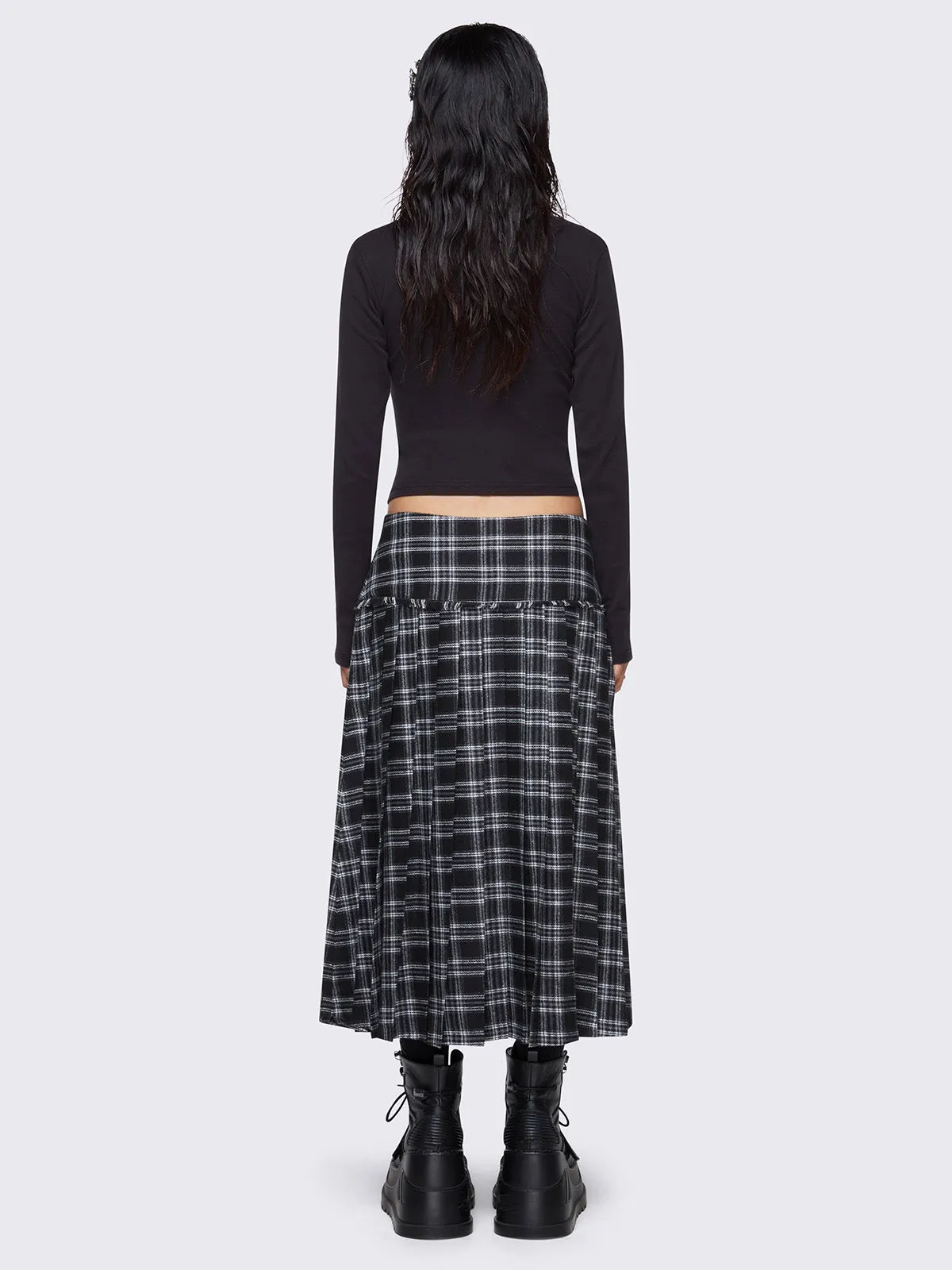 Melanie Plaid Midi Skirt