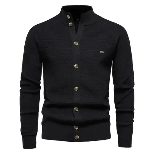 Men's Button Mock Neck Cardigan