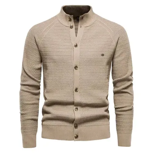 Men's Button Mock Neck Cardigan