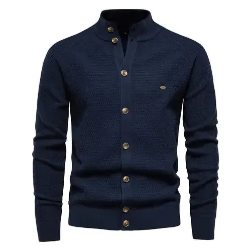 Men's Button Mock Neck Cardigan