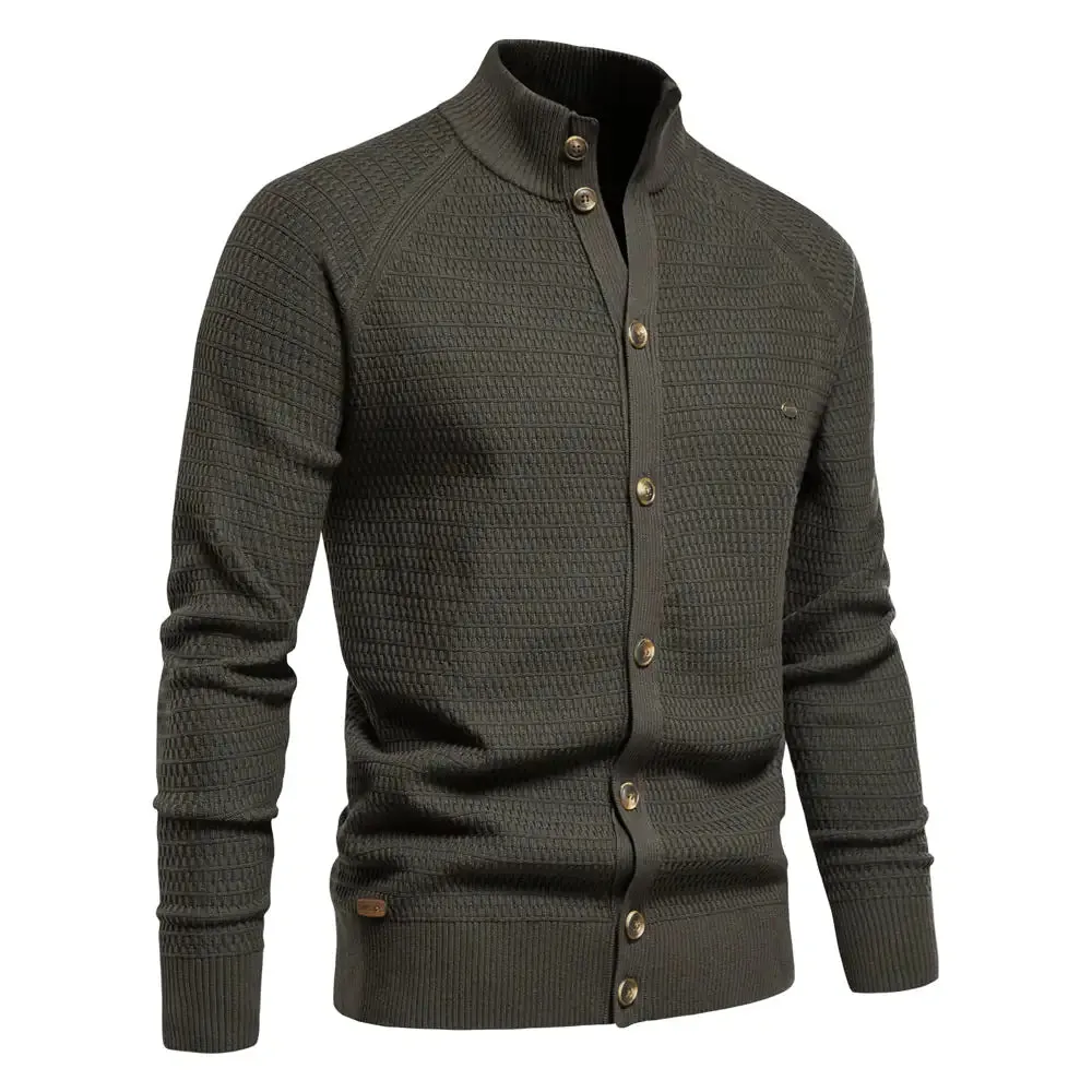 Men's Button Mock Neck Cardigan