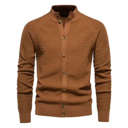 Men's Button Mock Neck Cardigan