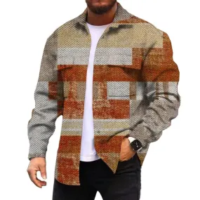 Men's Corduroy Print Long Sleeve Jacket 70797911DL