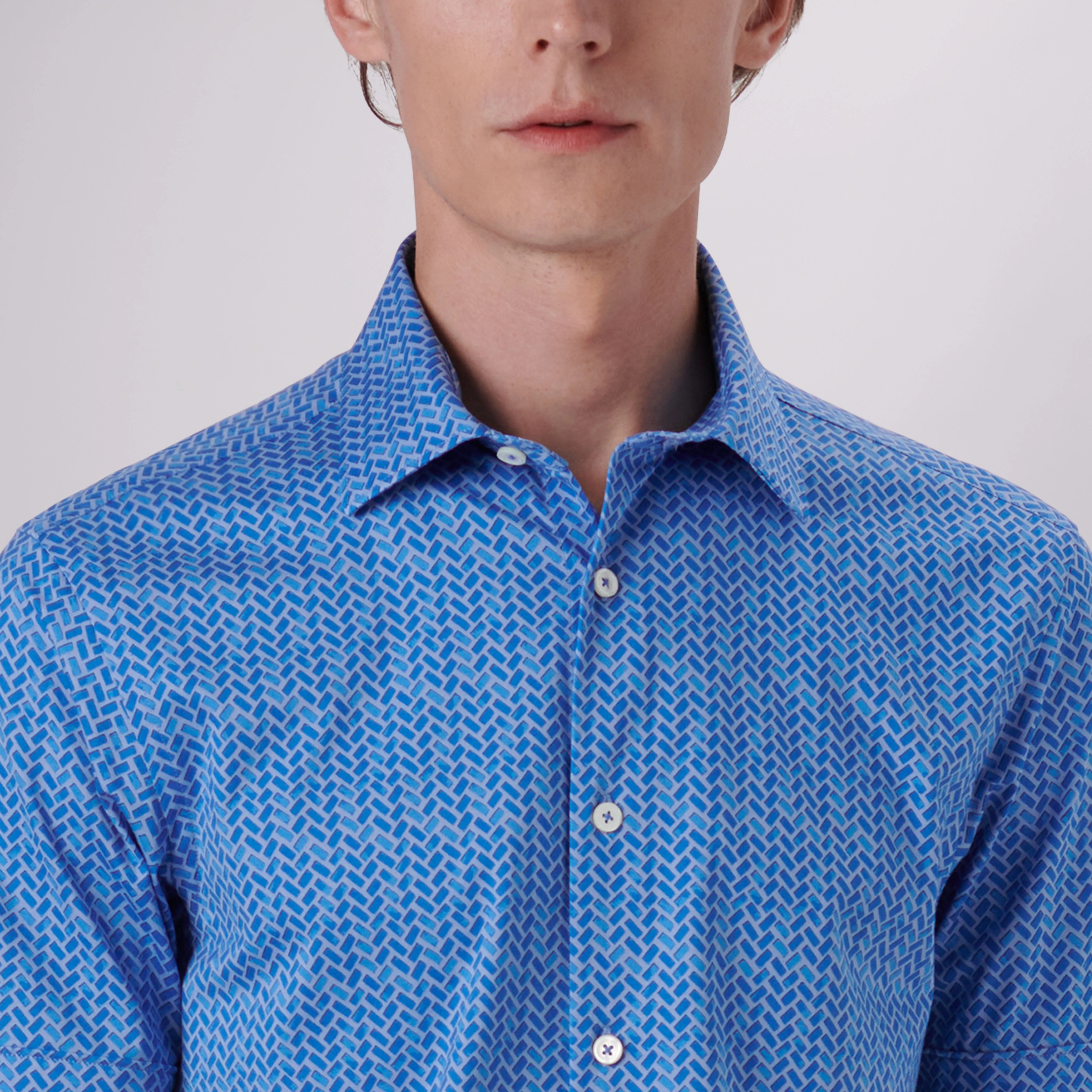 Miles Geometrical Print OoohCotton Short Sleeve Shirt