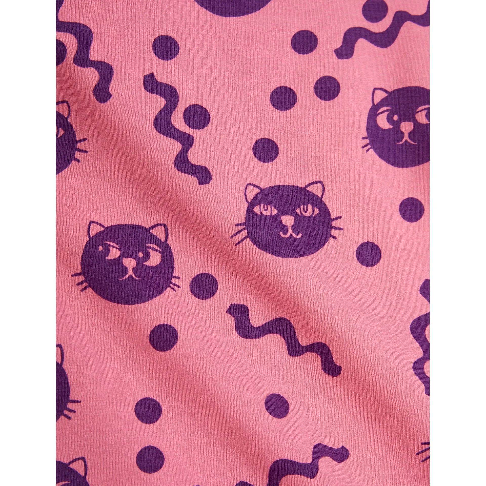 Mini Rodini - Squiggly cats turtleneck top - pink