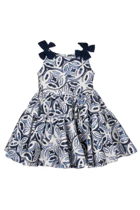 MMS Blue Mosaic Print Dress