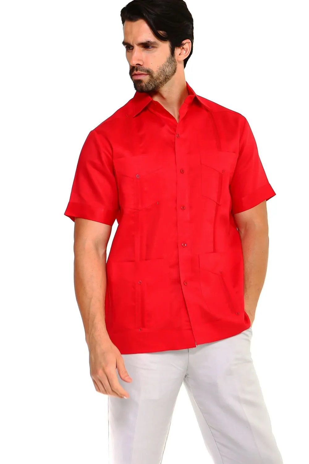 Mojito Collection Big Size Men's Traditional Guayabera Shirt Premium 100% Linen Short Sleeve 3X-8X