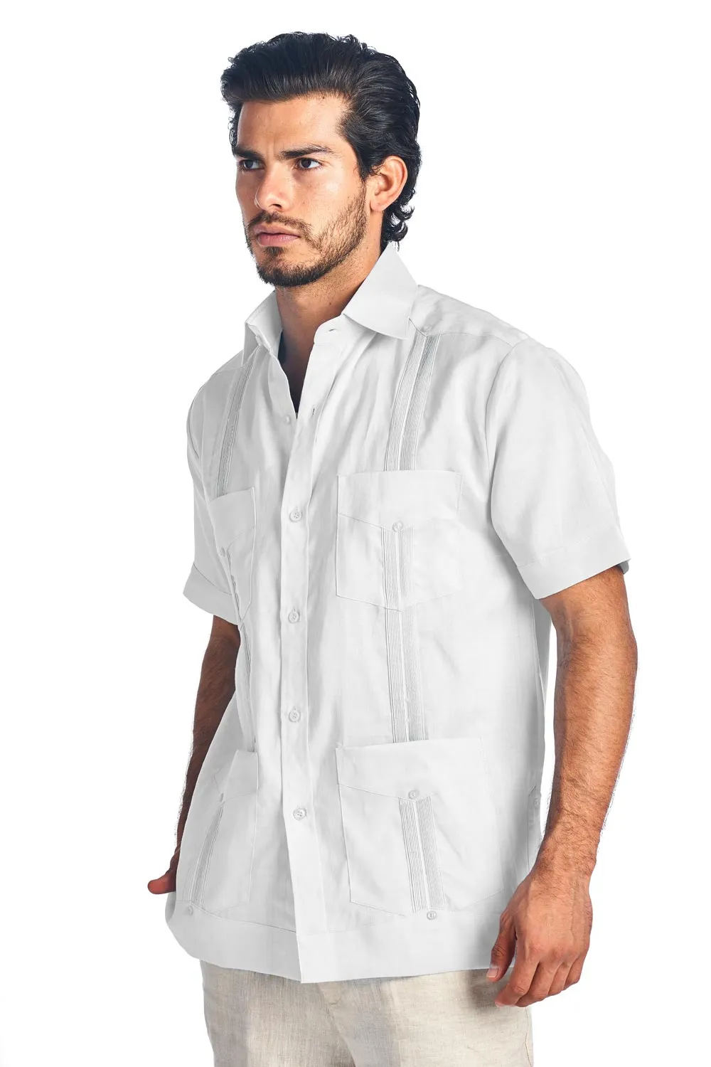 Mojito Collection Big Size Men's Traditional Guayabera Shirt Premium 100% Linen Short Sleeve 3X-8X