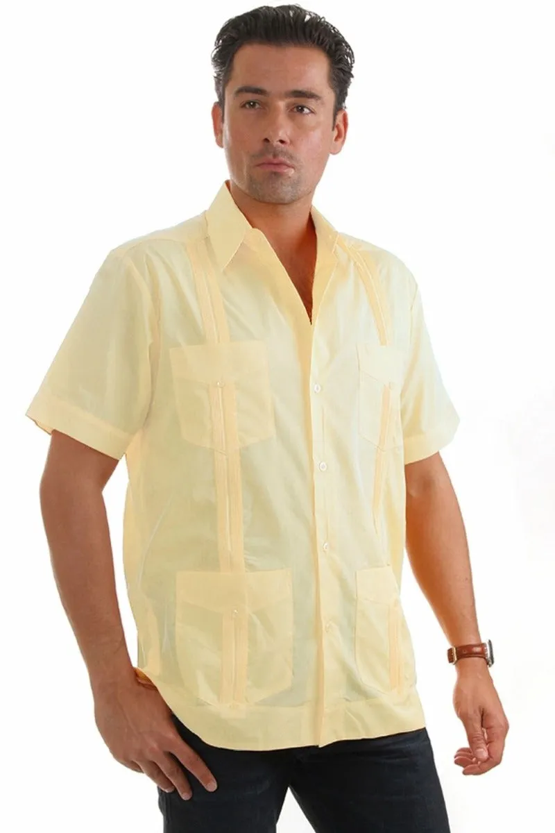 Mojito Collection Big Size Men's Traditional Guayabera Shirt Premium 100% Linen Short Sleeve 3X-8X