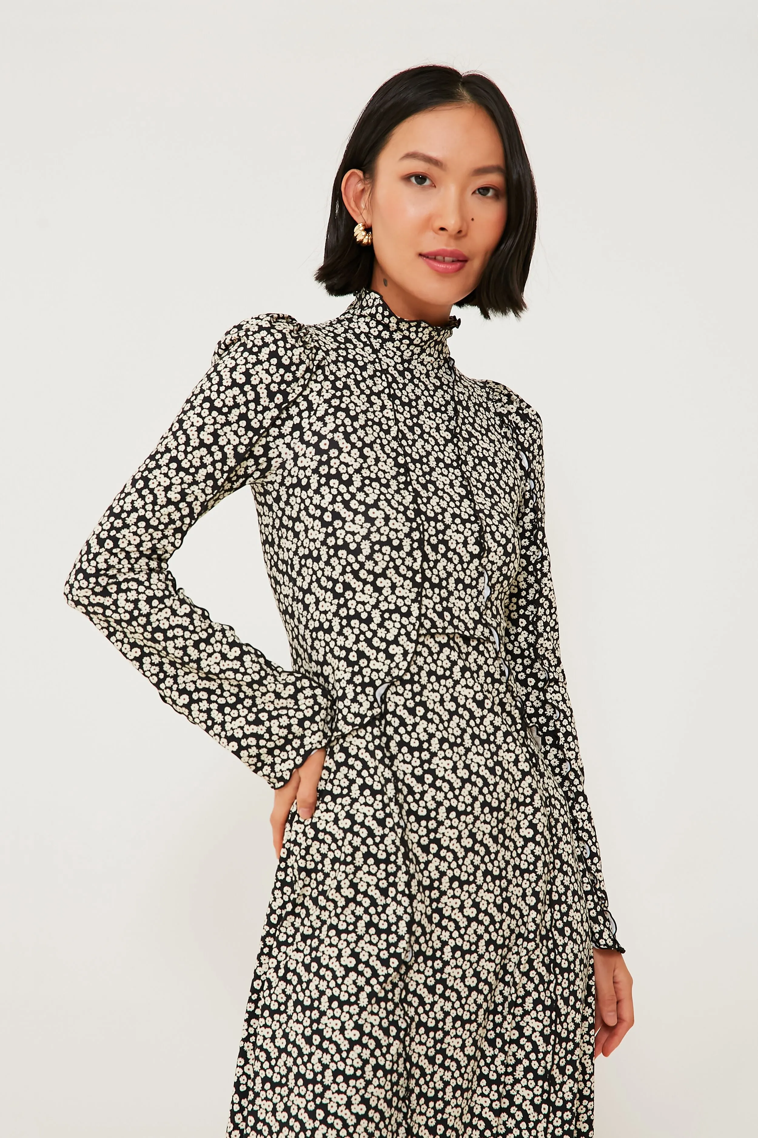 Multi Della Print Long Sleeve Dress