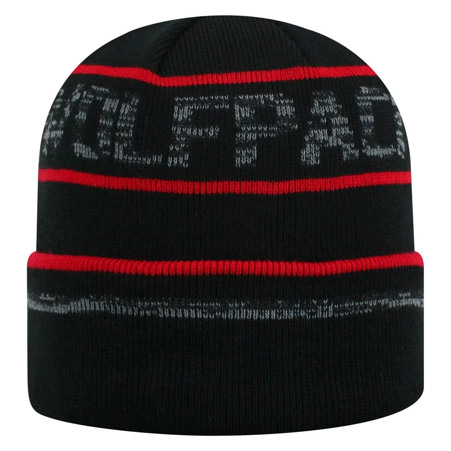 NC State Wolfpack TOW Black Striped "Effect" Style Cuffed Knit Beanie Cap