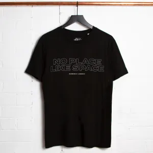 No Place Like Space Front Print - Tshirt - Black