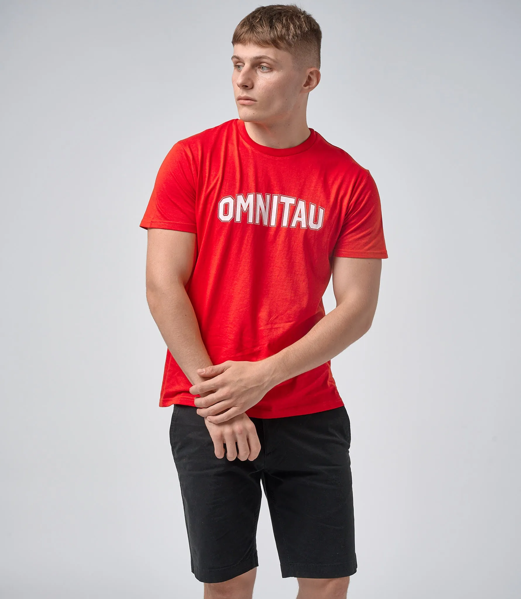 Omnitau Men's Drive Organic Cotton Outfitter Crew Neck T-Shirt - Red