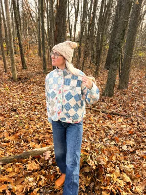 One-of-a-Kind: Patchwork Blues Flora Jacket (S)