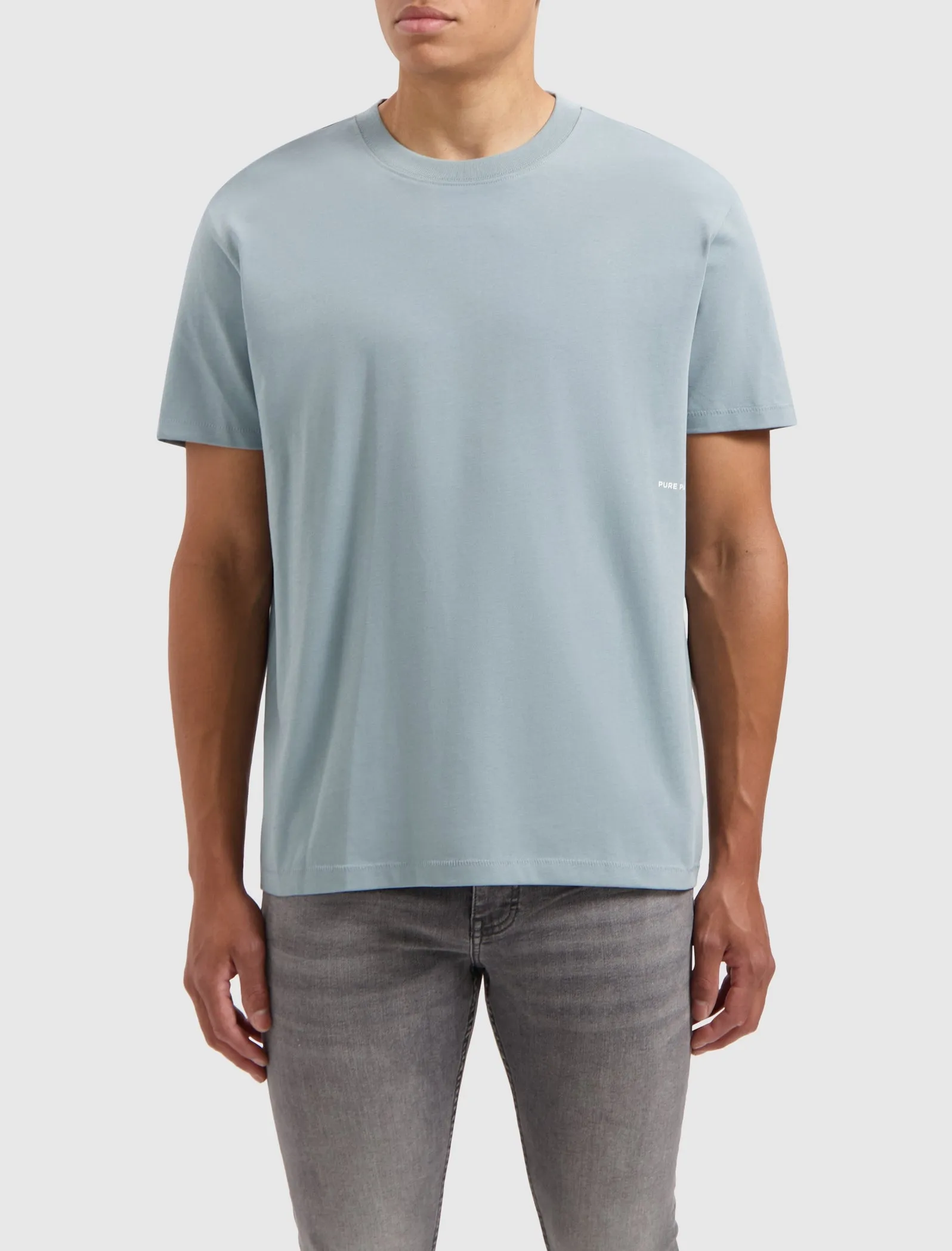 Organic Sideline Wordmark T-shirt | Blue Grey